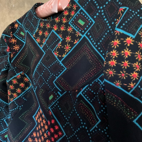 Vintage 60s 70s Graphic Shift Dress - Picture 3 of 5